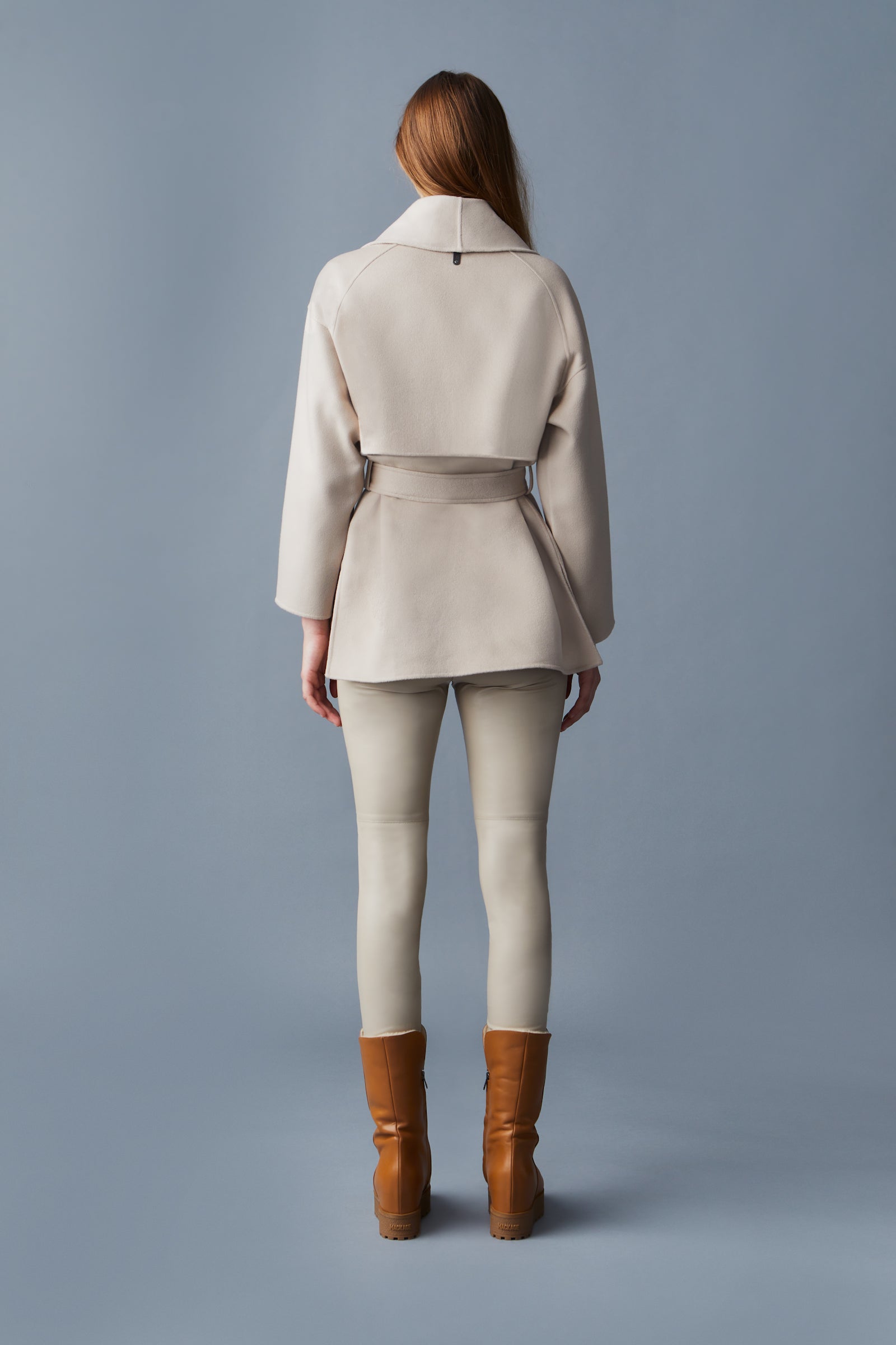 【Mackage】TYRA Women's Coat Cream TYRA Double-Face wool robe jacket for Women | Mackage US