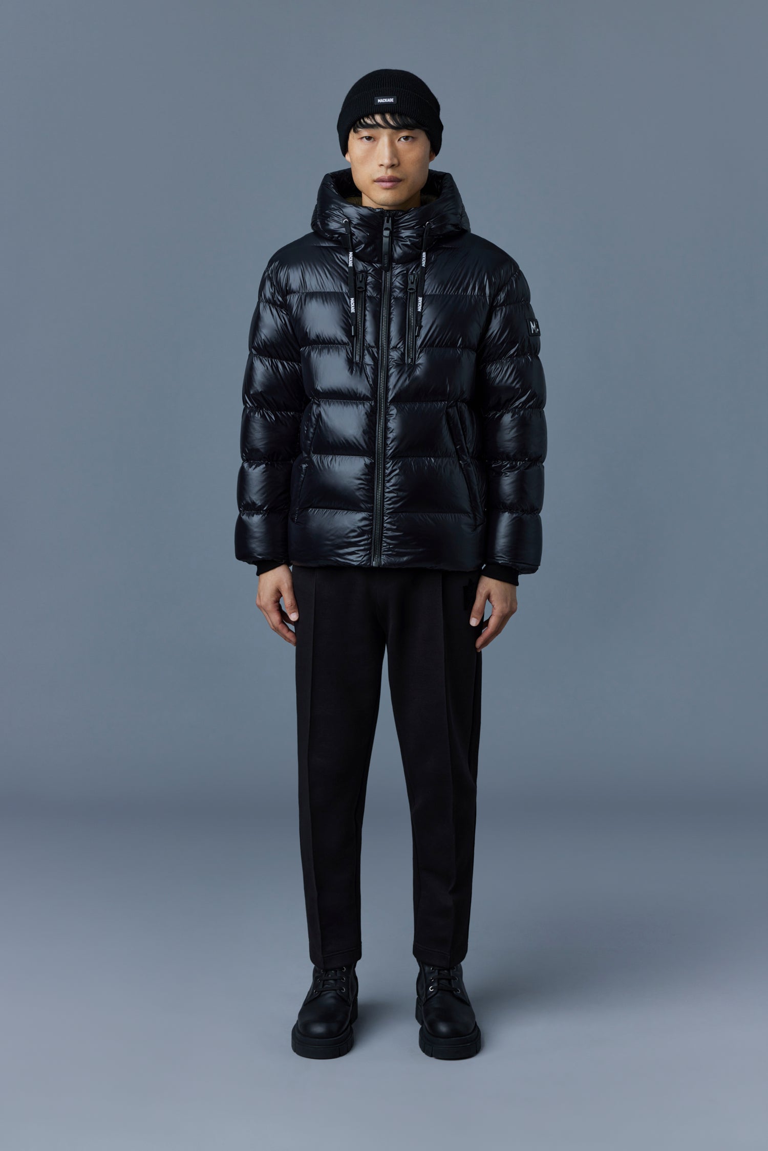Victor, Lustrous light down jacket with hood for men | Mackage® US